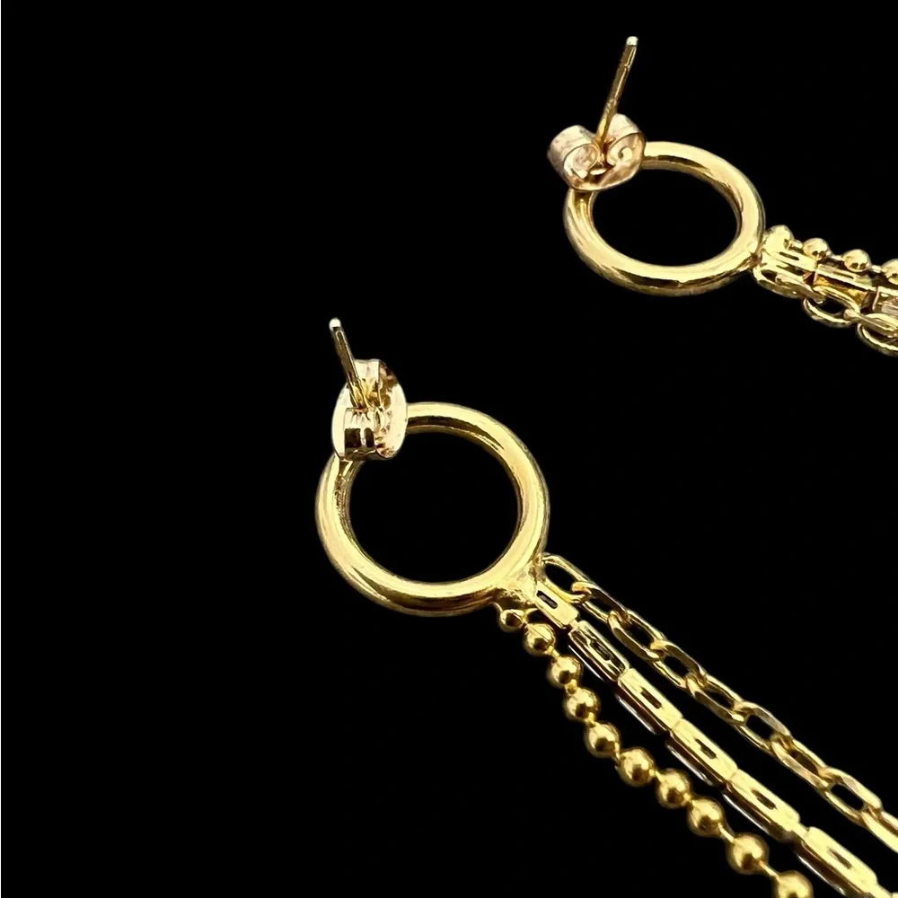 18k Gold Plated Dangling Earring - Picture 5 of 6